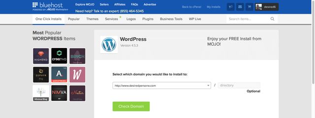 WordPress install location